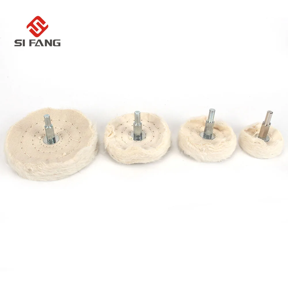 

50-100mm T shape White Cotton Lint Cloth Buffing Wheel Gold Silver Jewelry Mirror Polishing With 6mm Connecting Rod