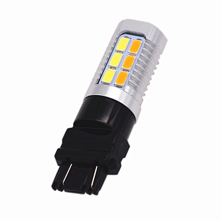 

2pcs 3157 T25 5630 Car LED Front Turn Signal Indicator light 22 SMD Amber/White Dual Colors Light 12V