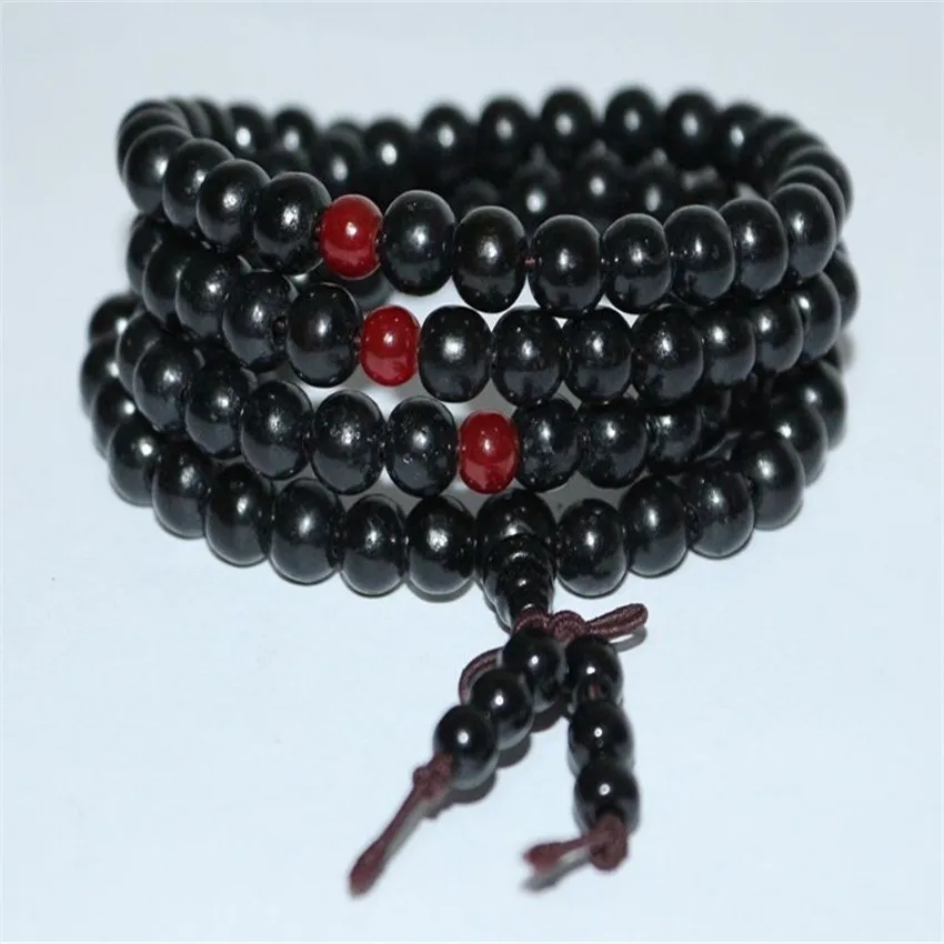 Черный Браслет из сандалового дерева монах Чаки Исцеление DIY натуральный Ruyi