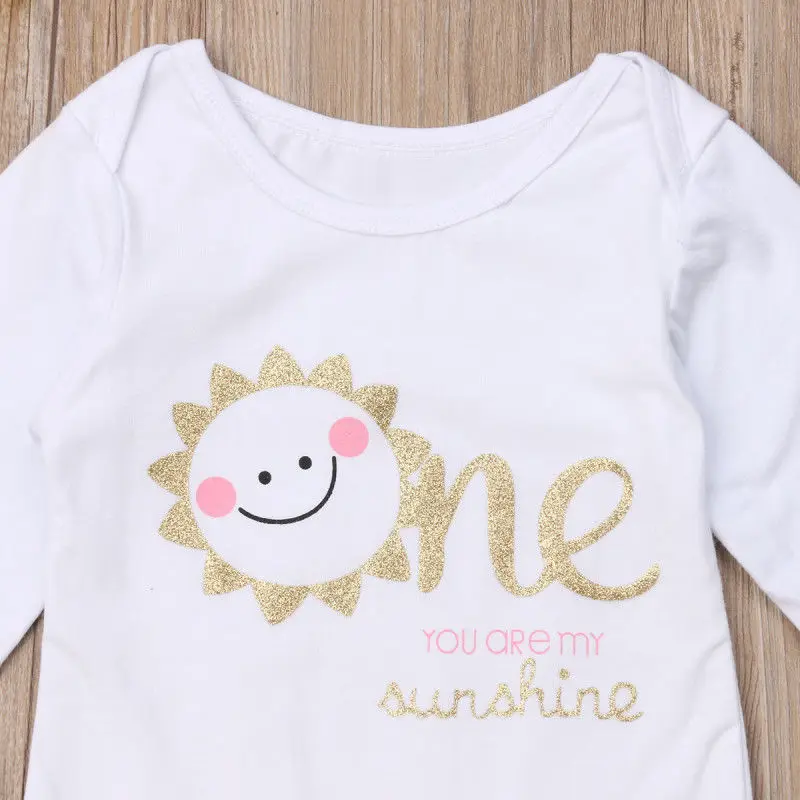 Комплект из 2 предметов для новорожденных девочек хлопковый боди с длинными