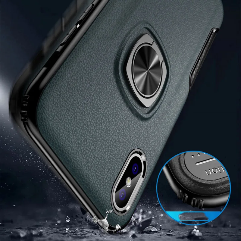 USLION Armor Phone Case for Huawei P30 Pro Lite Ring Holder Back Cover Shockproof Protection TPU + PC Cases Coque |