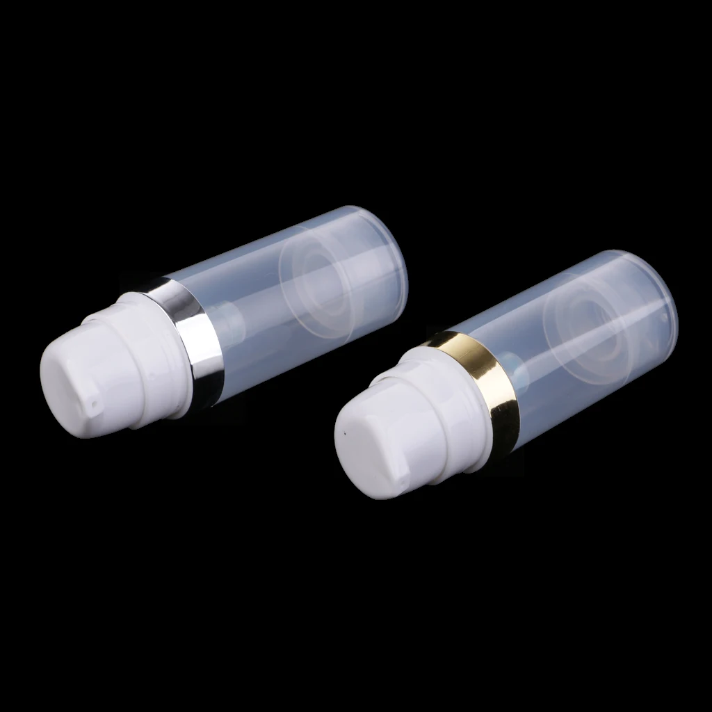 10ml Empty Makeup Bottles Pump Tubes Clear Plastic Lotiions Cream Cosmetics Container Set of 2 Refillable for travel and DIY | Красота и