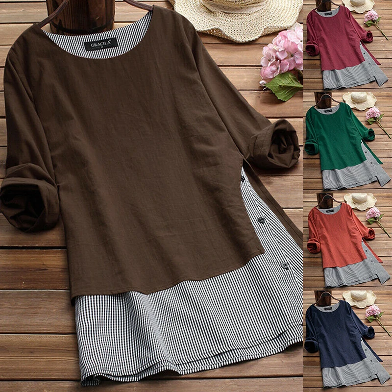 Женское асимметричное платье-пуловер женское льняное платье-рубашка с имитацией