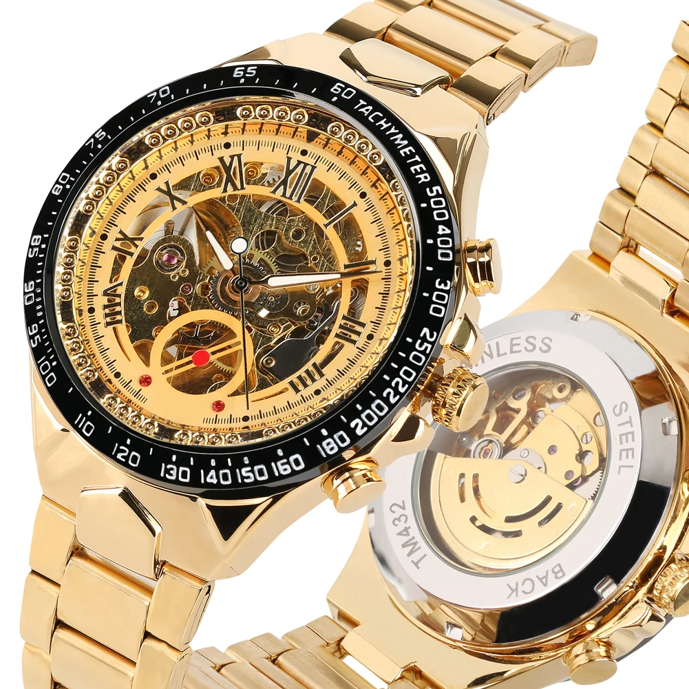 Механические часы в стиле СТИМ панк пустотелые автоматические механические из