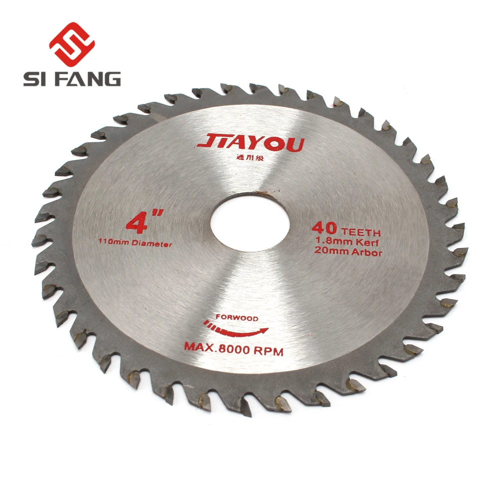 

SI FANG High Quality 40Teeth Carbide Alloy 4" Circular Sawing Blade Rotary Tool Cut Power Tool For All Purpose Wood Cutting