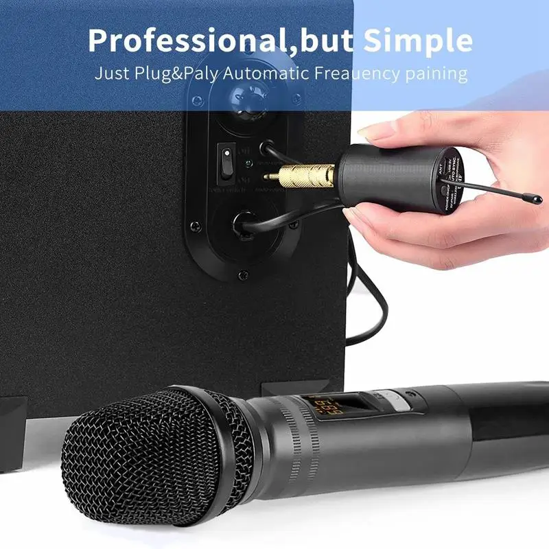 AABB 1Pcs/набор Ux2 Uhf Авто Беспроводная динамическая микрофонная система с приемником