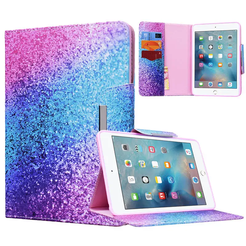 Роскошный чехол для Ipad Mini 4 с милым единорогом фламинго блестящий Радужный мрамор