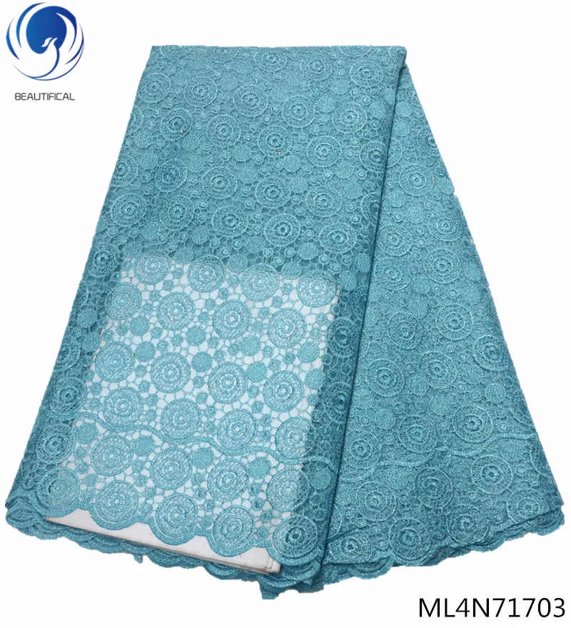 BEAUTIFICAL white lace fabric tulle african embroidery wedding french 5 yards/lot high quality ML4N717 | Дом и сад