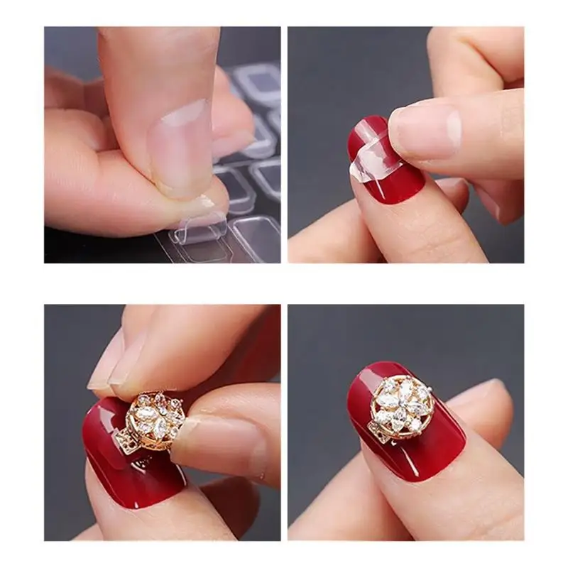 10 штук пакет сделай сам накладные ногти прозрачные двухсторонние самоклеящиеся