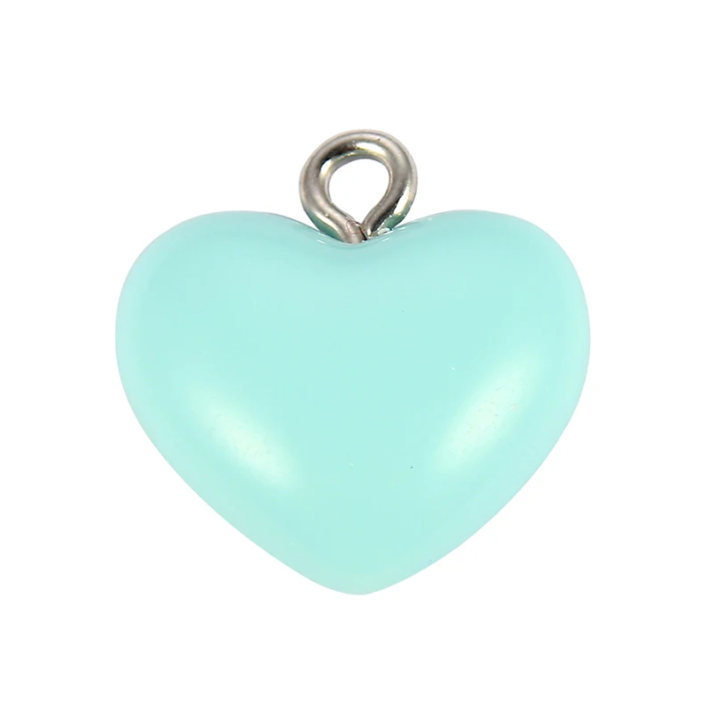 10 шт. голубой розовый случайный цвет сплав в форме сердца подвеска серьги модные