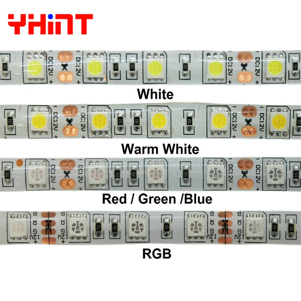 DC12V 5 м/лот 300Led IP65/IP20 Водонепроницаемая 5050 3528 60 LED/m гибкая светодиодная лента RGB