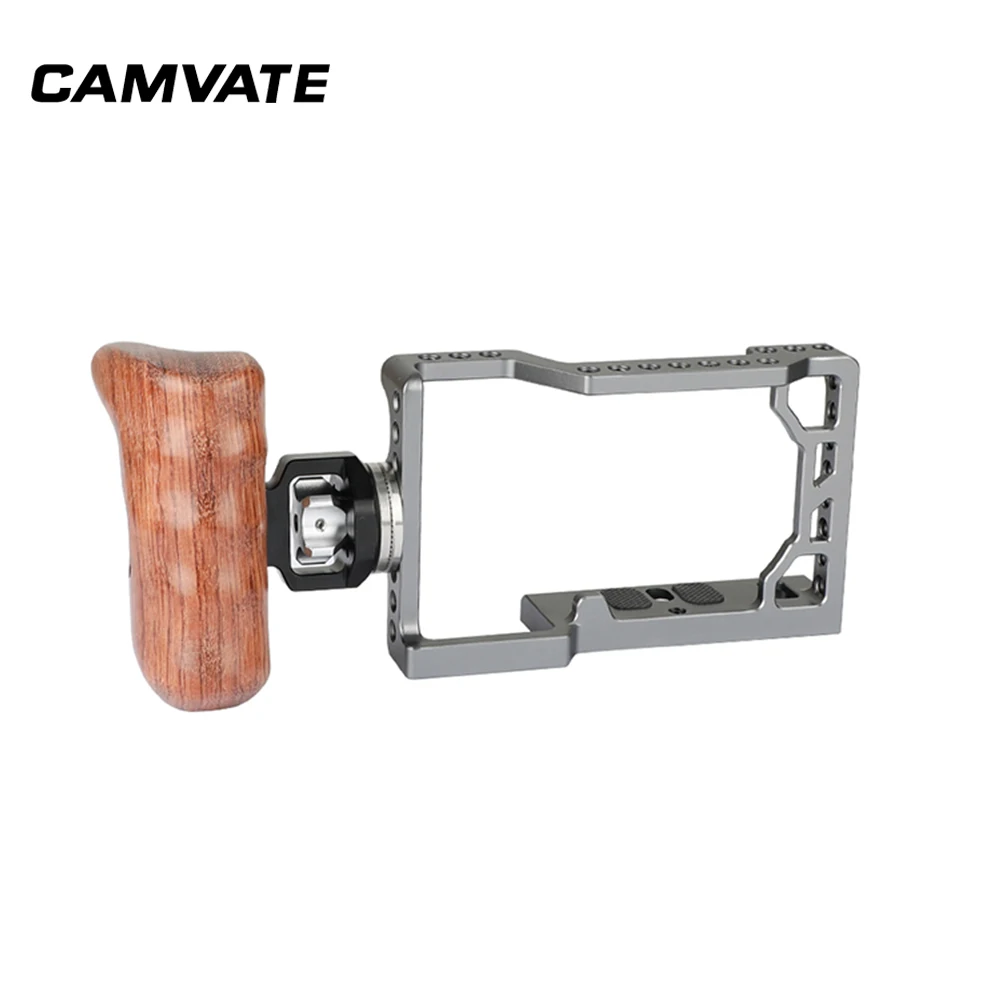 CAMVATE полный клетка Риг с ARRI Rosette M6 внутреннюю резьбу деревянный правой рукоятки &amp