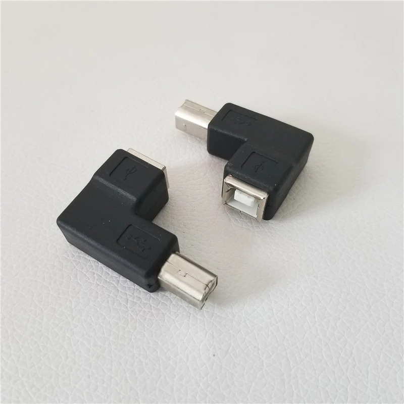 

USB 2.0 Type B Printer Port Adapter Converter 90 Degree Right Angle Plug Extender Jack for Printer Scanner Black