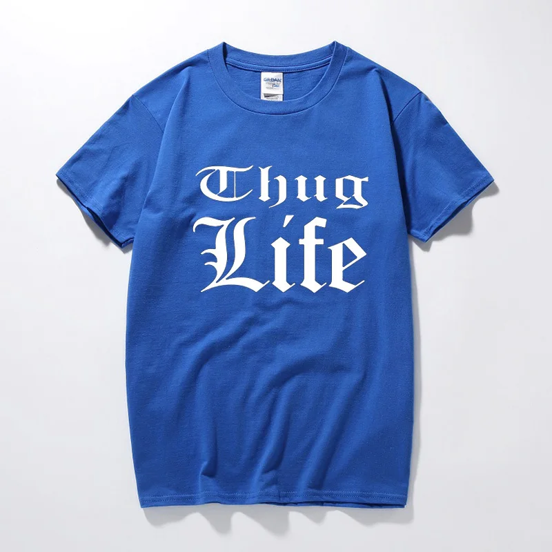 Лето 2018 г. Thug Life печатных футболки для мужчин короткий рукав хип хоп Тупак 2PAC рэп
