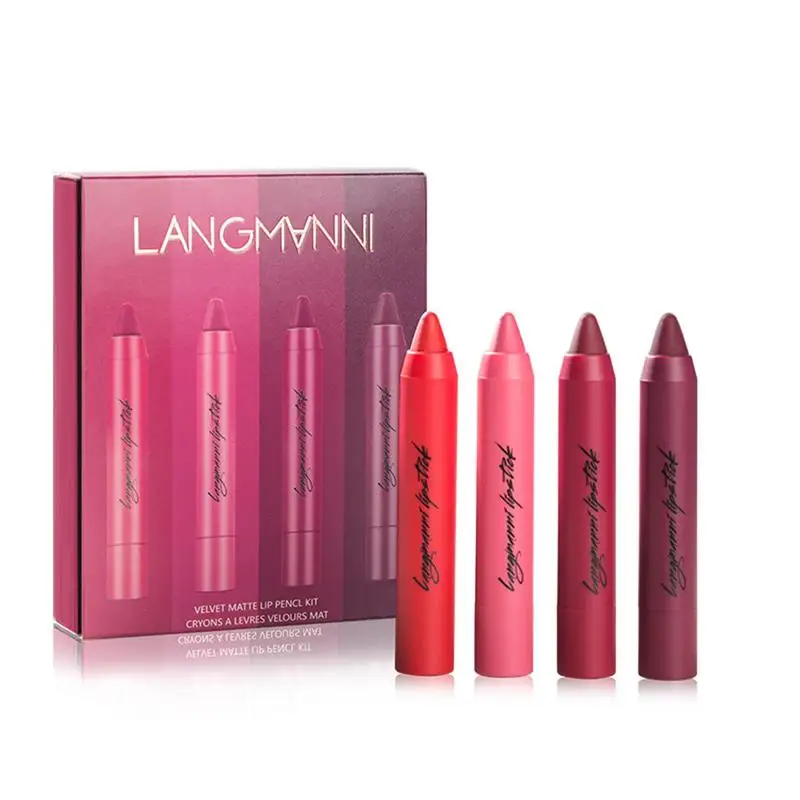 4 шт./партия матовая водостойкая помада антипригарная Карандаш косметический