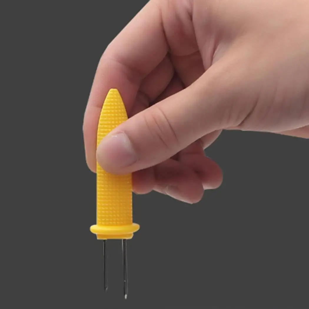 Portable Plastic Handle Corn Fork Barbecues Picnics Cooking Round Tool Anti scald Yellow | Дом и сад
