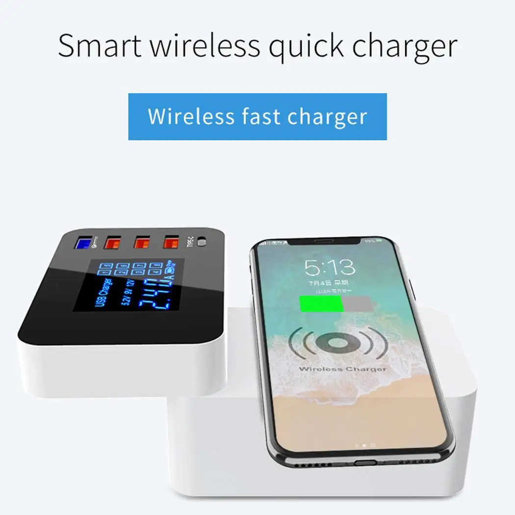 Беспроводной быстрый адаптер для зарядки многопортовый USB QC3.0 смарт зарядное
