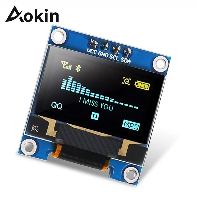 0.96 inch IIC Serial Yellow Blue OLED Display Module 128X64 I2C SSD1306 12864 LCD Screen Board GND VCC SCL SDA 0.96&quot for Arduino |