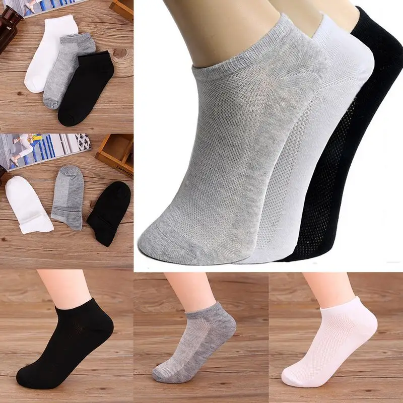 Men's Socks Solid Breathable Mesh Invisible Non-slip Elastic Soft Short Ankle For Women | Женская одежда