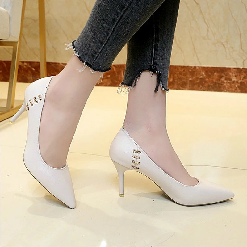 MULUHU/Женская обувь туфли на высоком каблуке с закрытым носком Zapatos Mujer