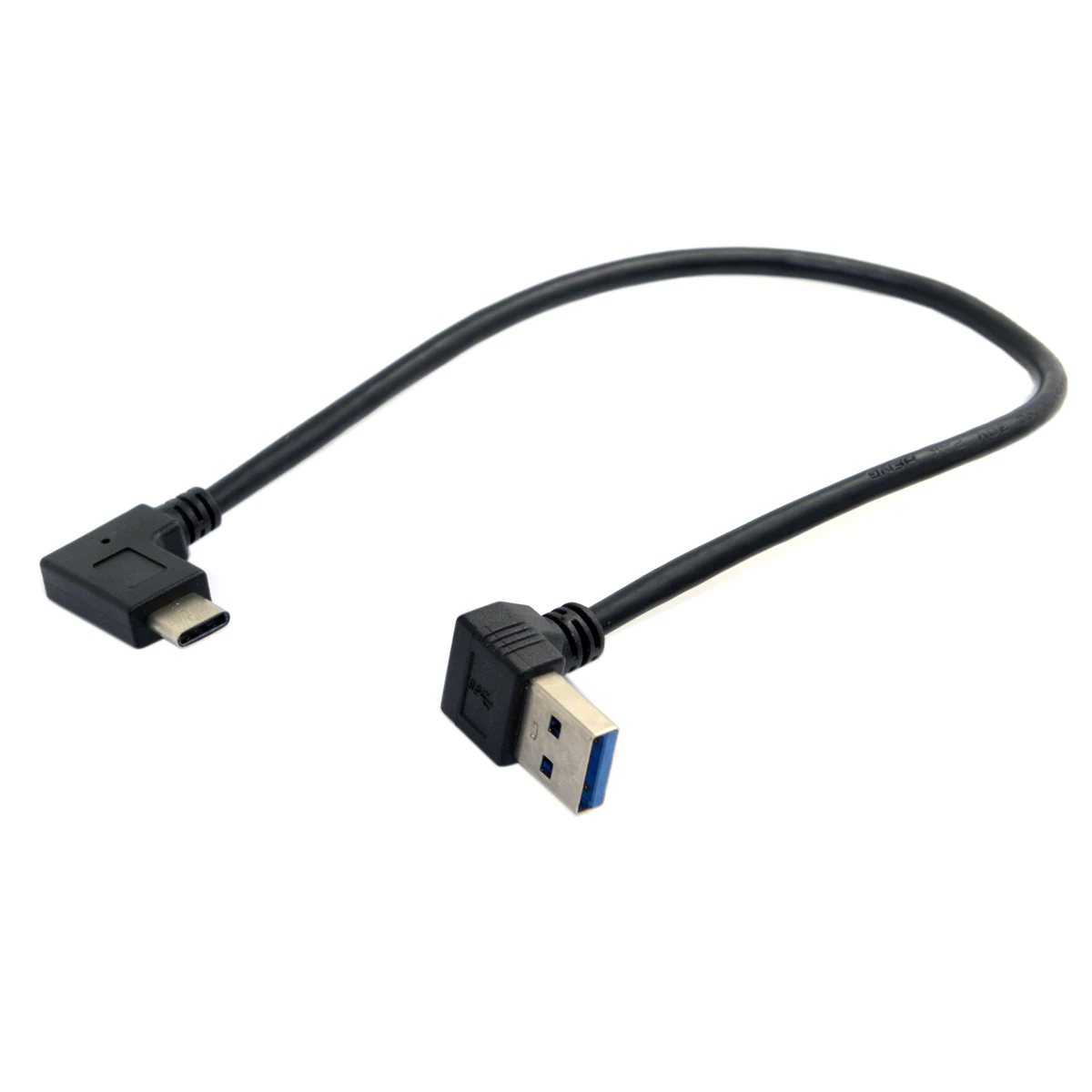 

CYSM Reversible 30cm USB 3.1 Type C USB-C Angled to Down Angled 90 Degree A Male Data Cable for Laptop & Tablet & Mobile Phone