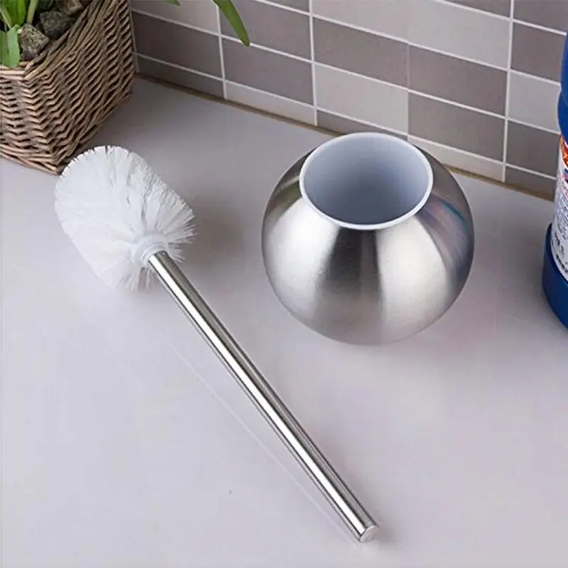 Newest Innovative Design Bathroom Toilet Brush Washroom Set With Stainless Steel Base + ABS Plastic Handle | Дом и сад