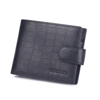 black real genuine leather mens wallet id credit card holder coin purses crocodile pattern portomonee portefeuille carteras