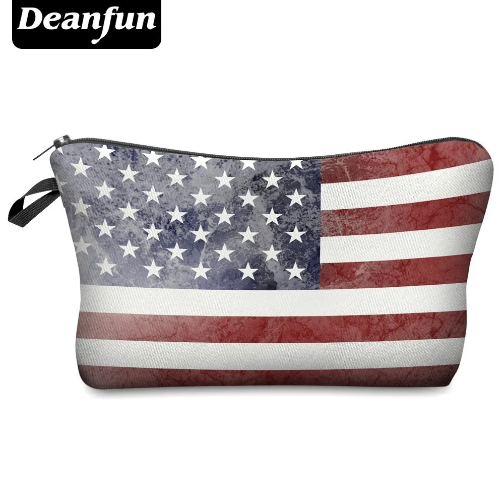 Deanfun водонепроницаемая сумка для косметики, сумка для макияжа с флагом США, женская сумка для путешествий, органайзер для денег, Подарочный Hzb-2