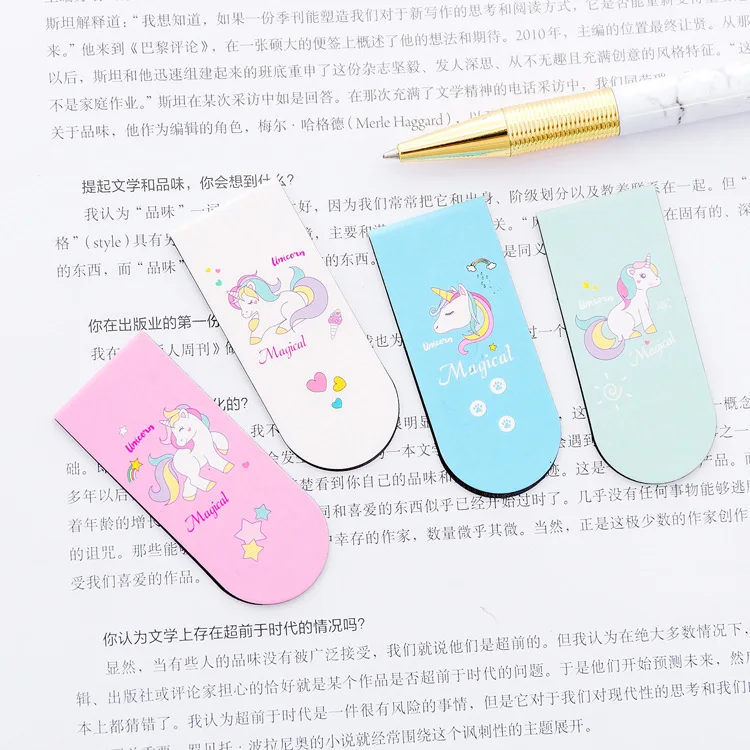 4 Pcs Unicorn Magnet Bookmark Paper Clip School Accessories Office Supply Material Escolar Kawaii Gift Stationery Items Teacher |