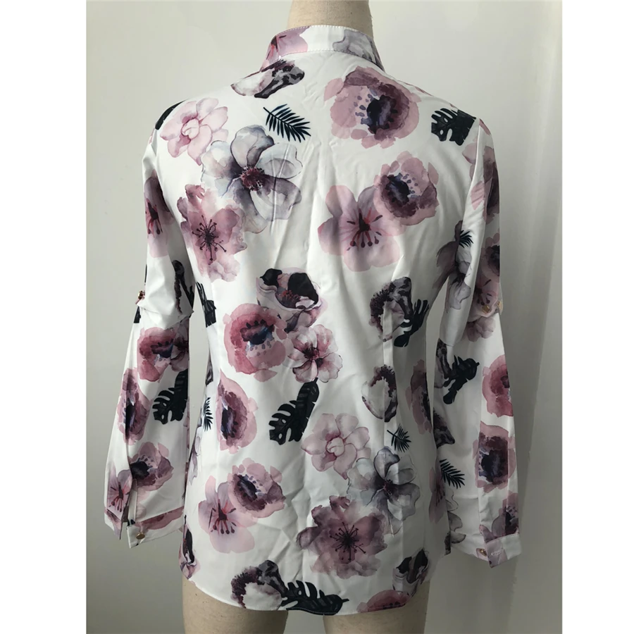 Женская блузка на пуговицах элегантная повседневная рубашка с длинным рукавом и