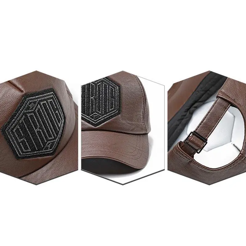 Новая осенне-зимняя Кепка из искусственной кожи бейсбольная кепка для мужчин и