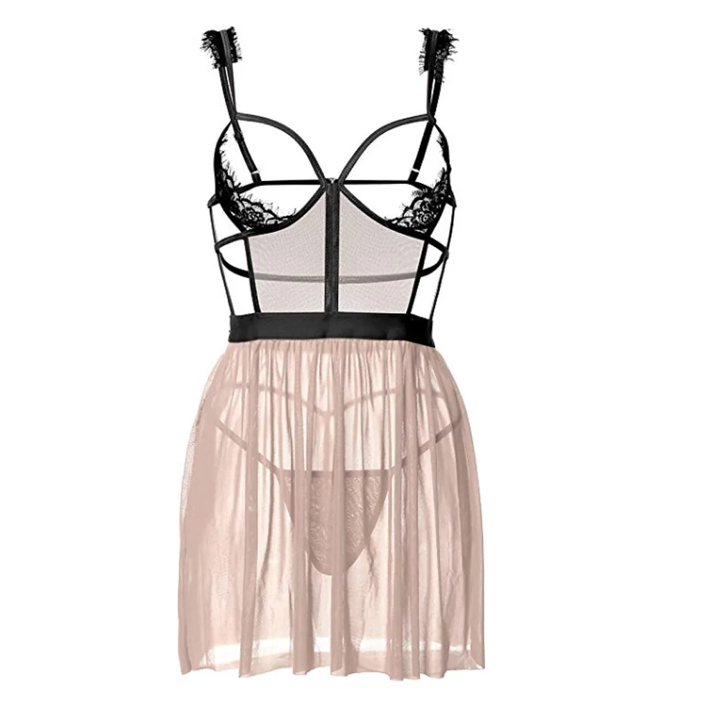 THEFOUND женское сексуальное нижнее белье Тедди Babydoll пуш ап однотонный кружевной