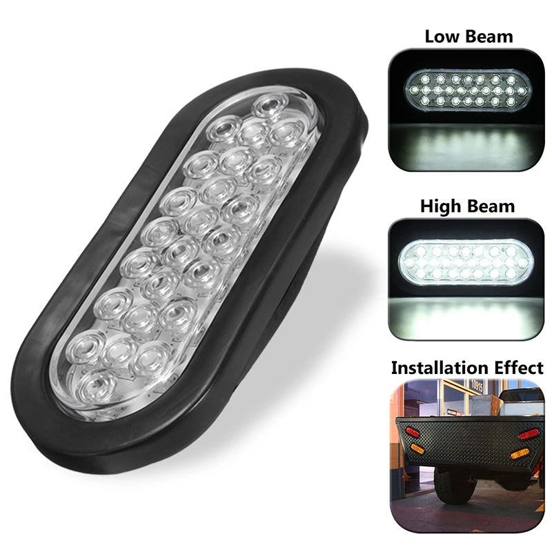 24LED овальный белый грузовик прицеп стоп поворот рельс задний тормоз свет боковой