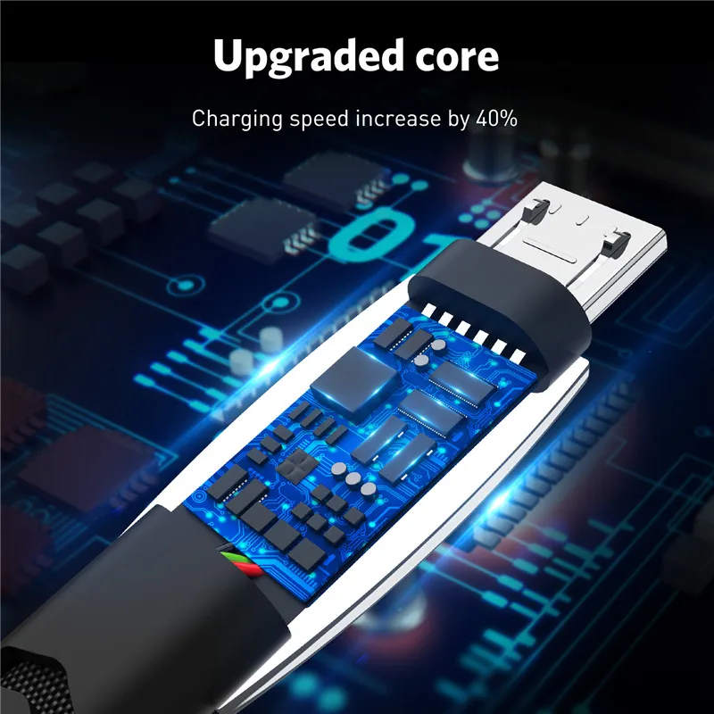 USLION Micro USB зарядное устройство кабель для быстрой зарядки samsung Xiaomi huawei Microusb