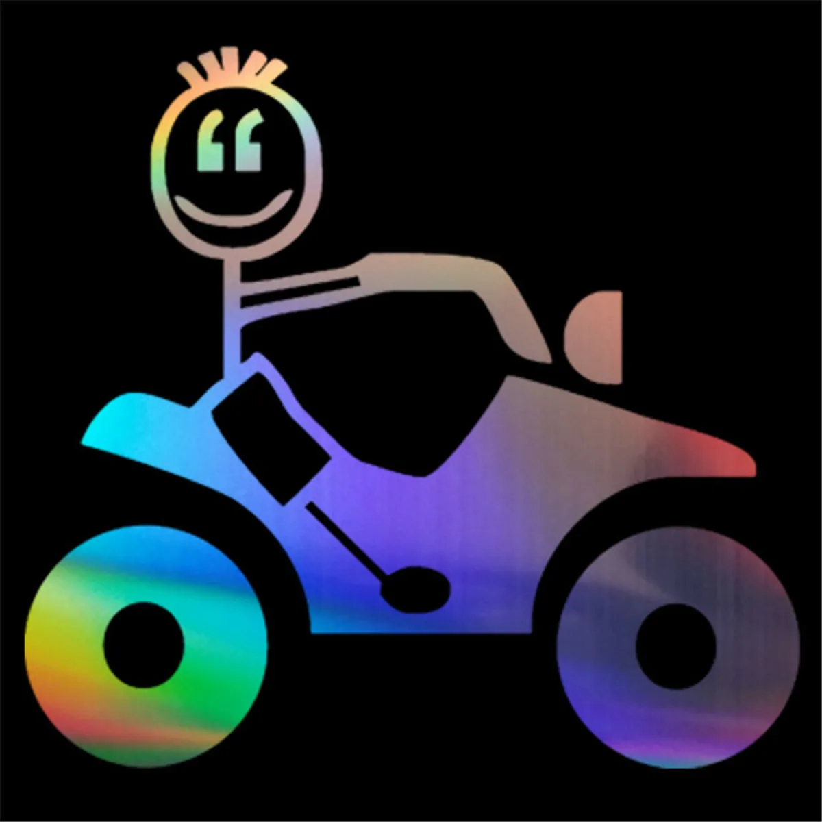 Виниловый стикер Cartooon Riding a Motorcycle для автомобильного окна|Наклейки на автомобиль|