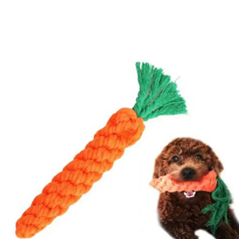 Собака игрушки хлопковая веревка для фотографий ручная тканая морковь Pet укус