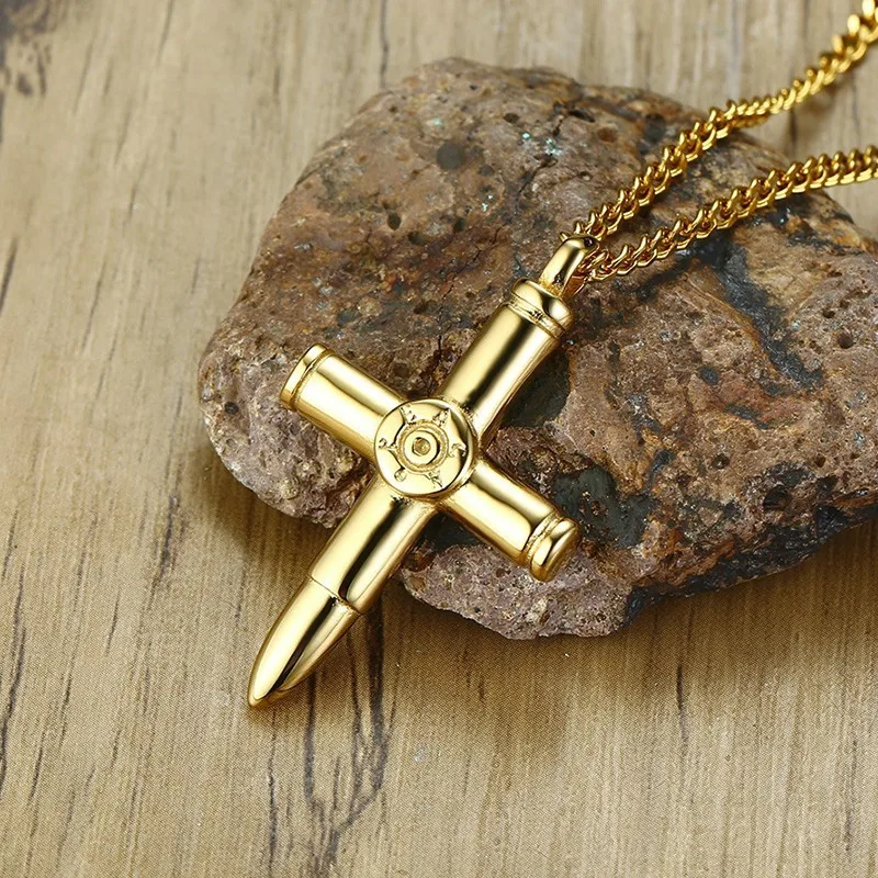 Крест кулон ожерелье для мужчин из нержавеющей стали мужские кресты в золотой
