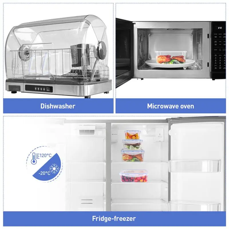 4 шт. прозрачные простые контейнеры для хранения продуктов набор домашнего