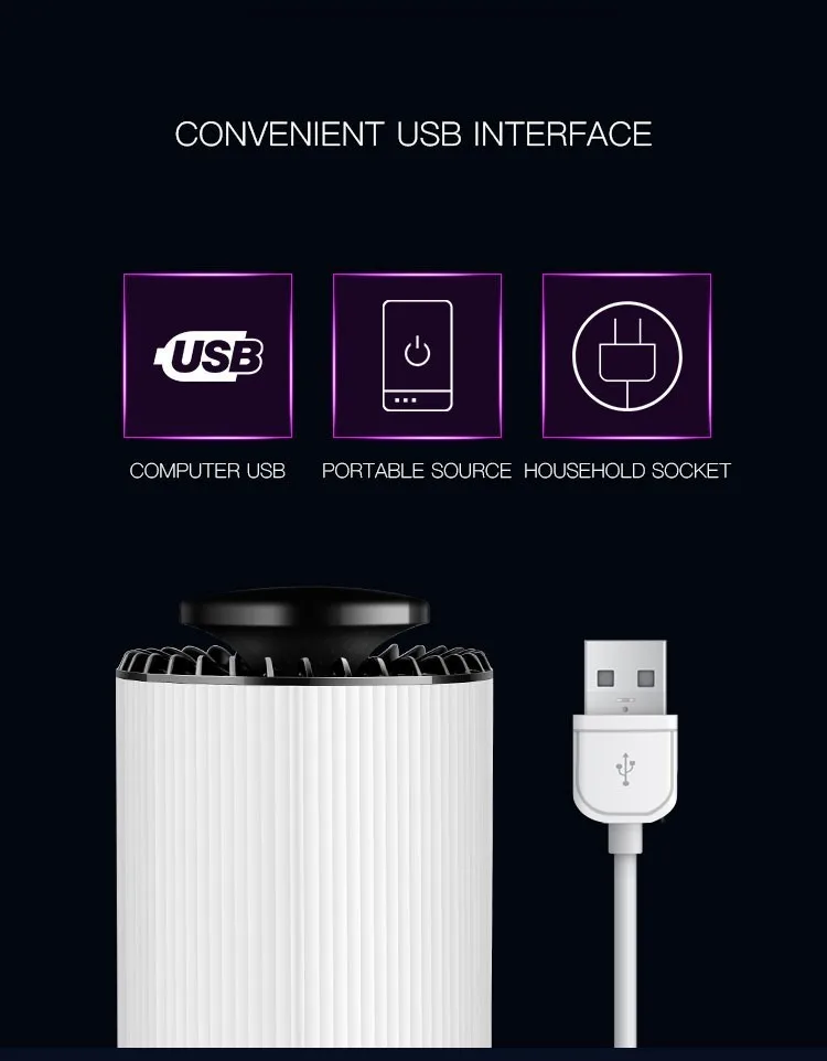 DCOO убийца комаров Электрический usb зарядник для мухобойка комнатных растений с 360