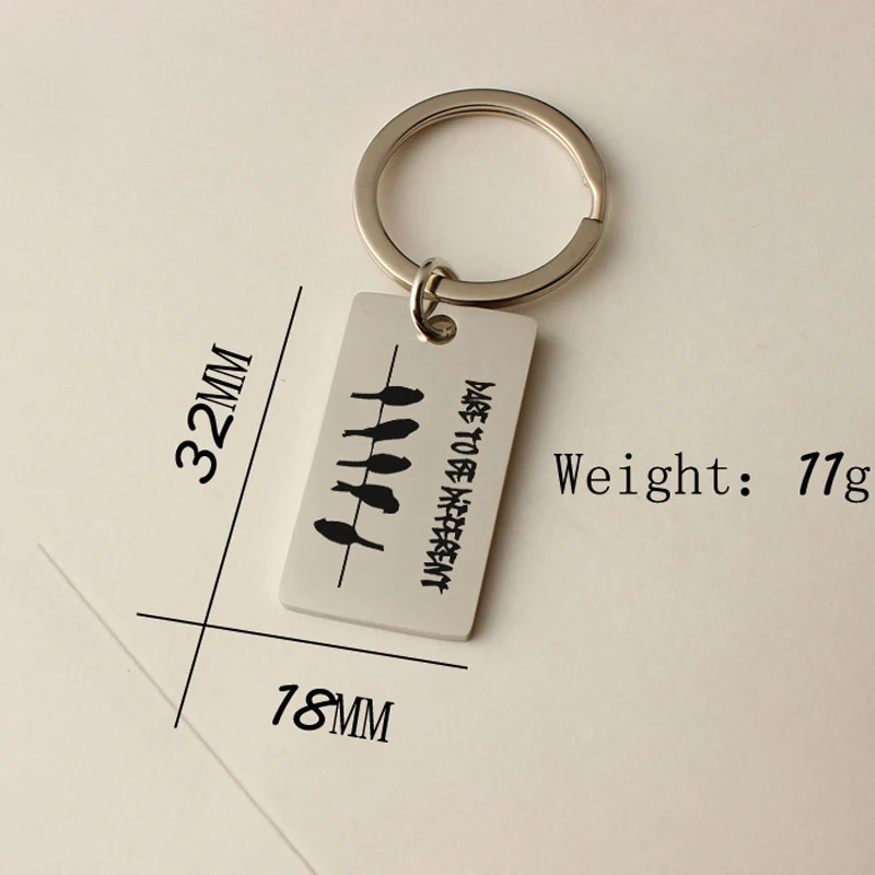 Вдохновляющие брелки из нержавеющей стали осмелитесь быть различными