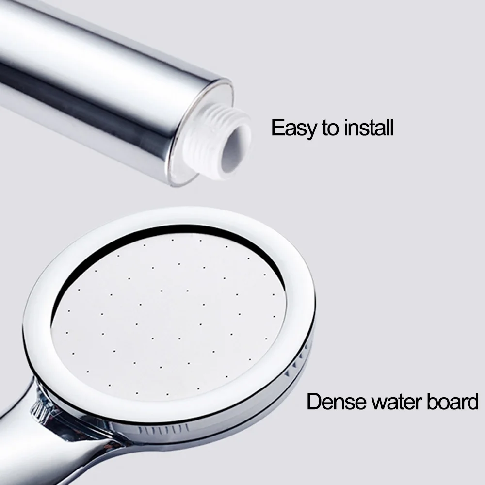 ABS Silver Bathroom Top HighPressure Shower Nozzle Head Water-Saving Bath Sprayer Modern Chrome Finished Home Improvement | Обустройство