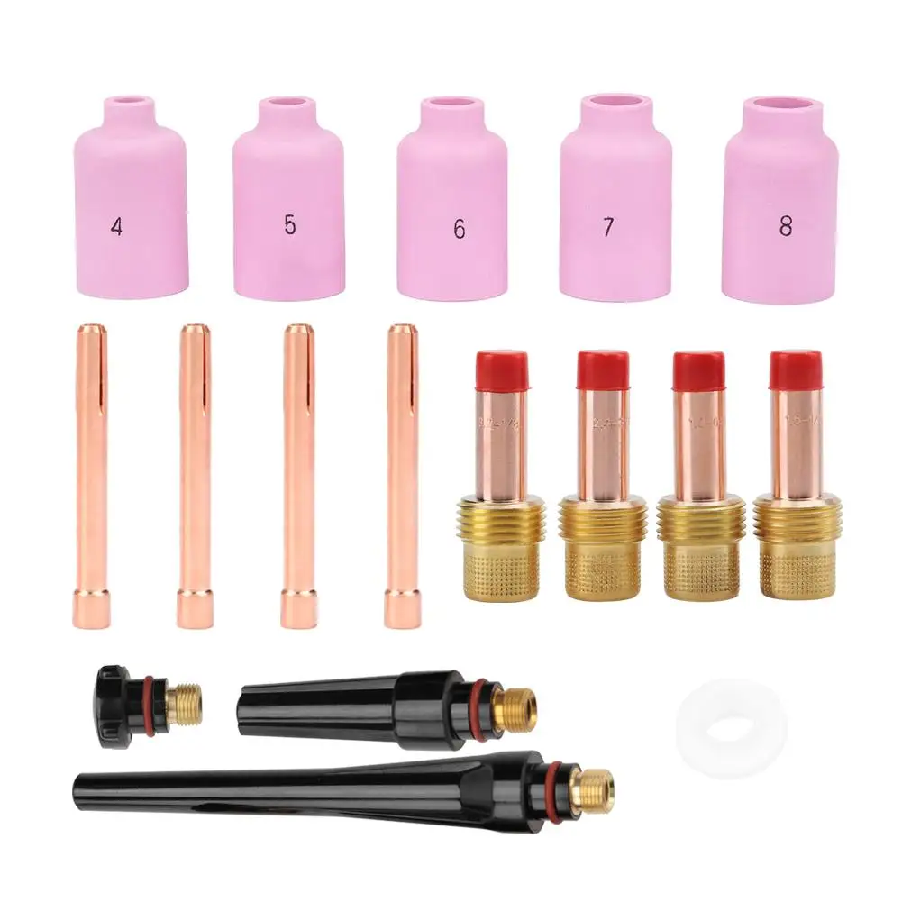 17pcs/set WP 17 18 26 Series TIG Welding Torch Consumables Accessories Torches New | Инструменты