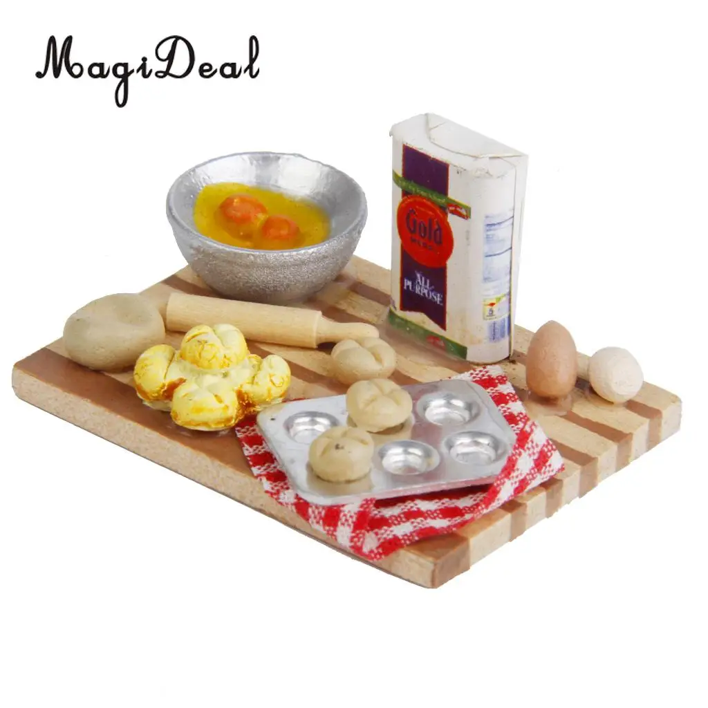 MagiDeal красочный 1 набор 1/12 кукольный домик миниатюрная Кухня Еда яйца молочный