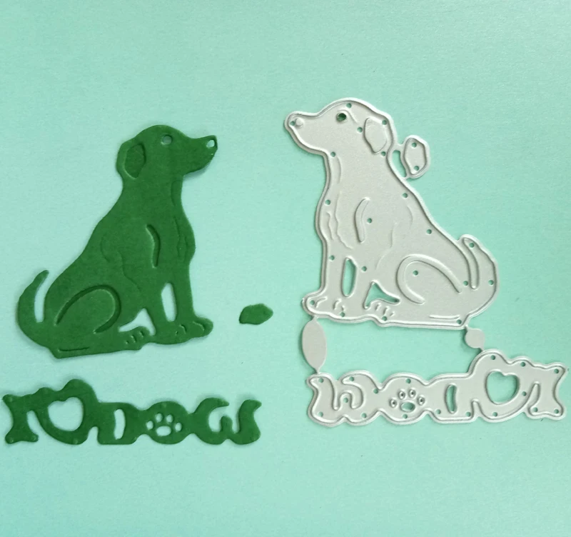 80*66 мм &quotI Love Dogs&quot граница металла стали резки штампы тиснение трафарет для