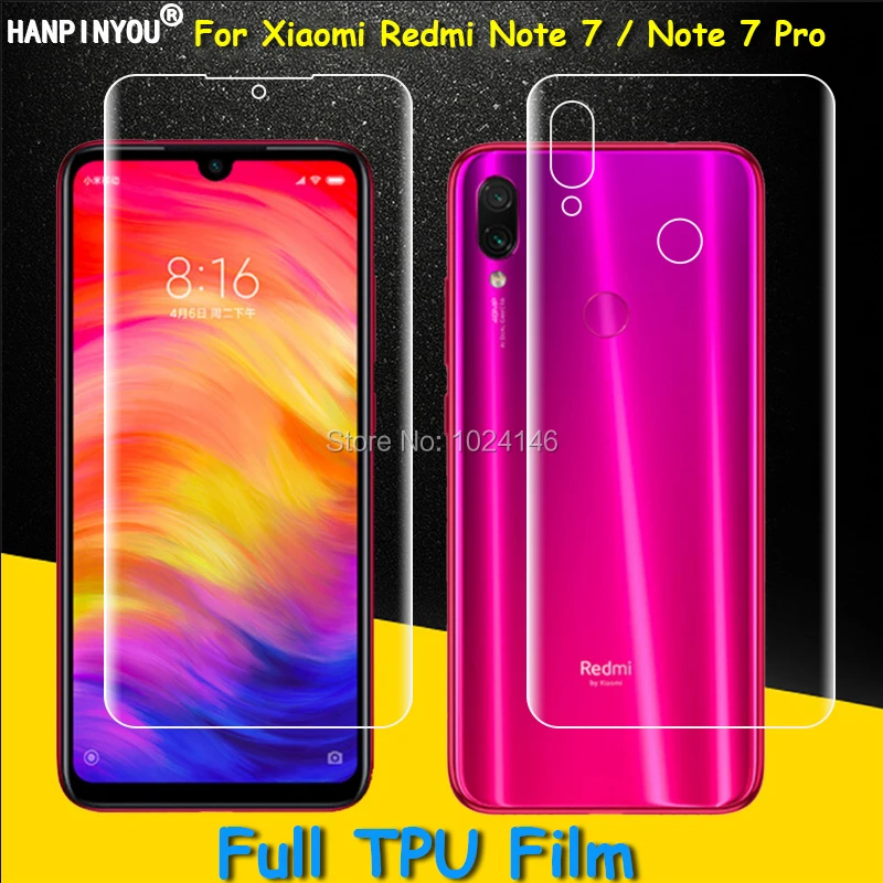 Front / Back Full Coverage Clear Soft TPU Film Screen Protector For Xiaomi Redmi Note 7 Pro Cover Curved Parts (Not Glass) | Мобильные
