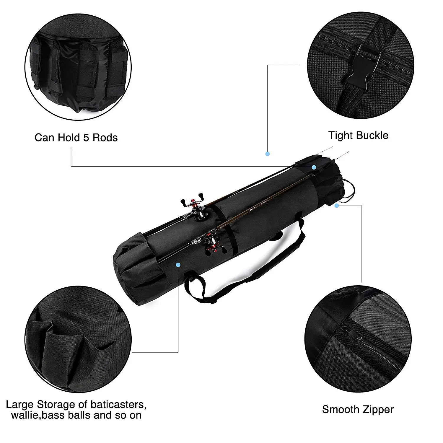 SEWS-Fishing Rod Carrier Fishing Reel Organizer Pole Storage Bag For And Traveling A Gift Family Father Daughter | Спорт и