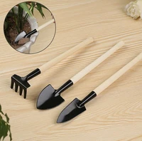 mini plant garden tools wooden handle gardening shovel rake spade outdoor bonsai tools handmade planting flower garden hand tool