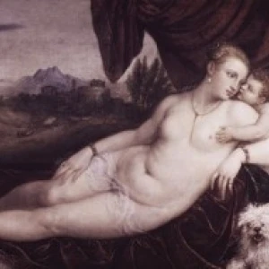 Венера и орган игрок Титан ca1485-1576 итальянское масло на холсте Staatliche Museen Preussischer