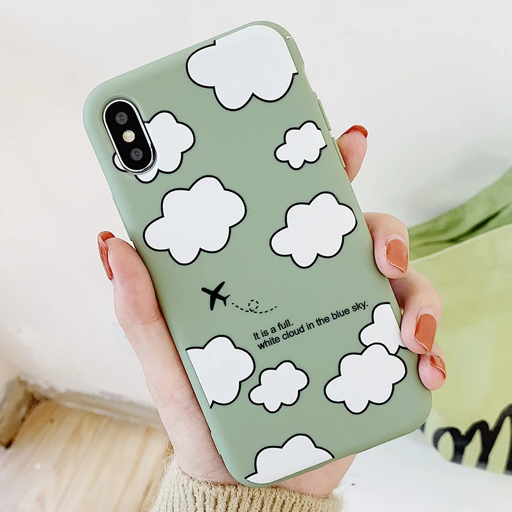 Матовый чехол JONSNOW для iPhone XS Max X XR чехлы с рисунком белых облаков мягкий