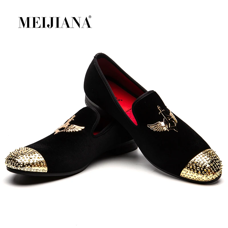 Мужские лоферы с металлической пряжкой MEIJIANA кожаные повседневные туфли ручной